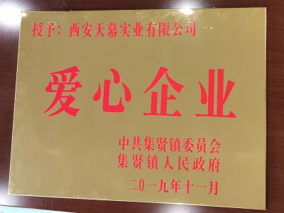 中共集賢鎮(zhèn)委員會(huì)、集賢鎮(zhèn)人民政府授予西安天幕實(shí)業(yè)有限公司“愛(ài)心企業(yè)”